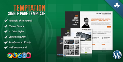 ThemeForest - Temptation - Single Page Wordpress Theme