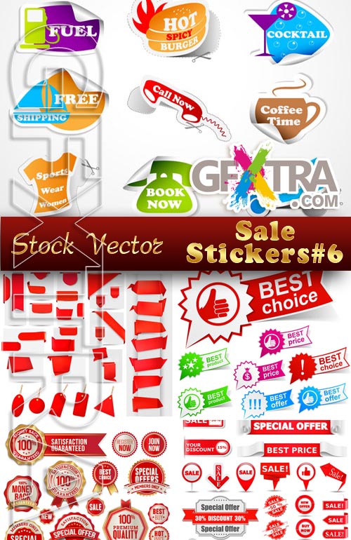 COPYRIGHT! Stickers. SALE #6 - Stock Vector