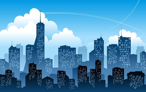 Silhouettes of a big city Vector