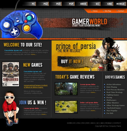 TemplatesBox - Gamer World Flash Enabled