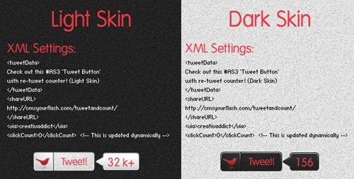 ActiveDen - AS3 Twitter Retweet Buttons with Retweet counter
