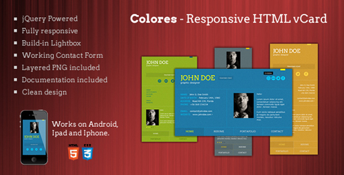 ThemeForest - Colores - Responsive HTML5 vCard - RIP