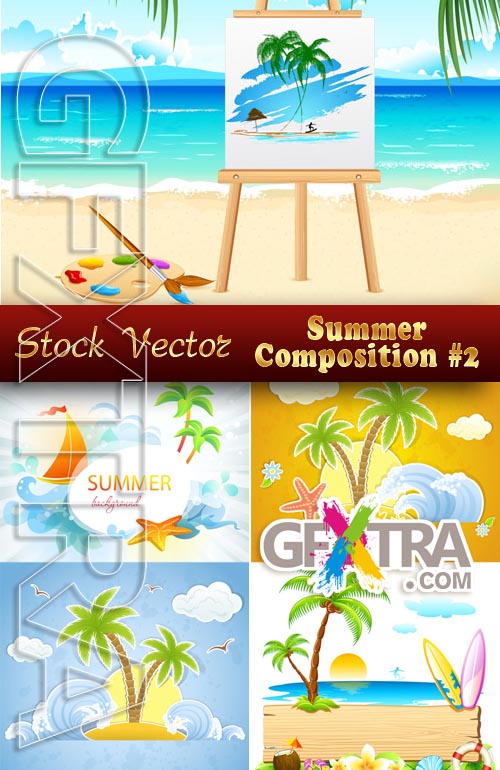 Summer Compositions # 2 - Stock Vector