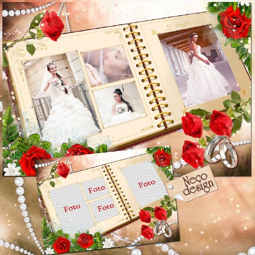  Wedding Collage Frame in book form in four photos