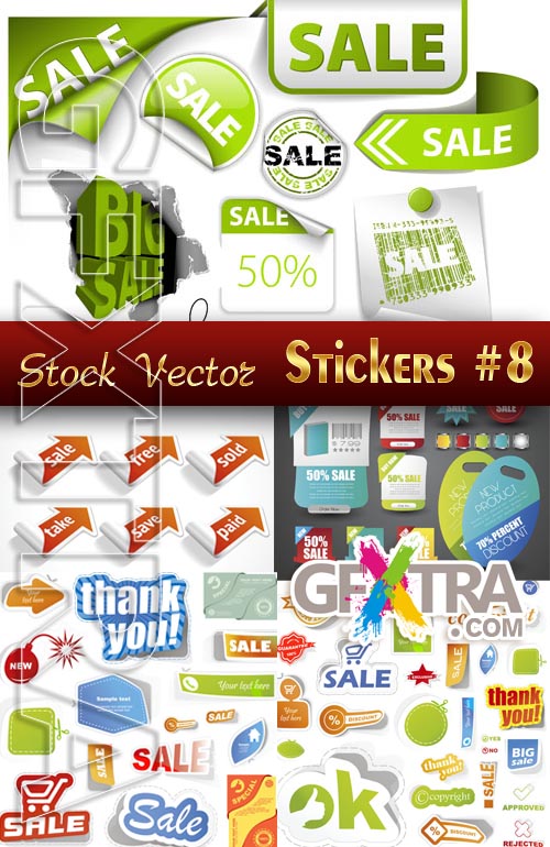 Stickers. SALE #8 - Stock Vector