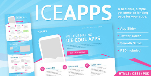 ThemeForest - IceApps Landing Page HTML & PSD - RIP