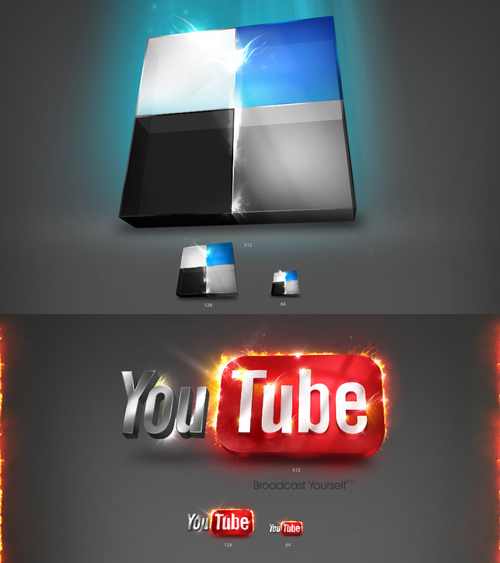 YouTube Icons and Delicious Icon