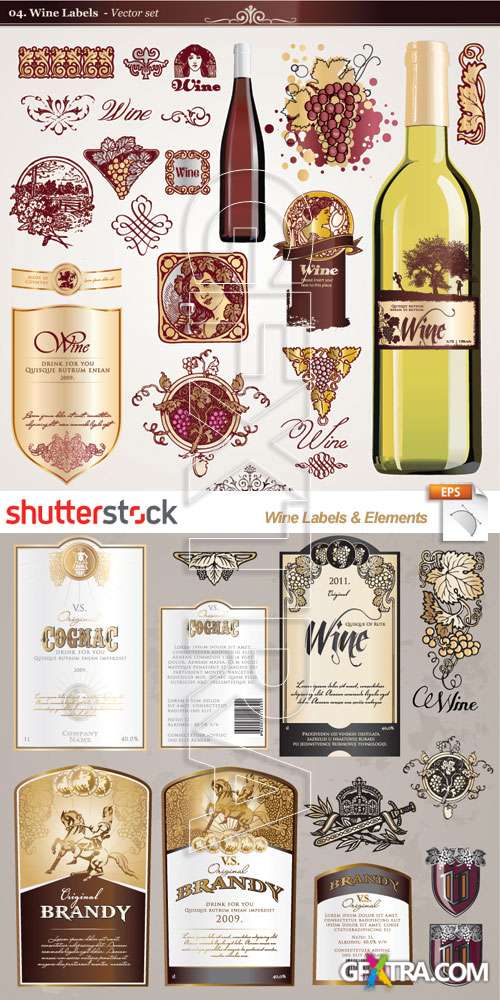 Wine Labels & Elements, 2xEPS