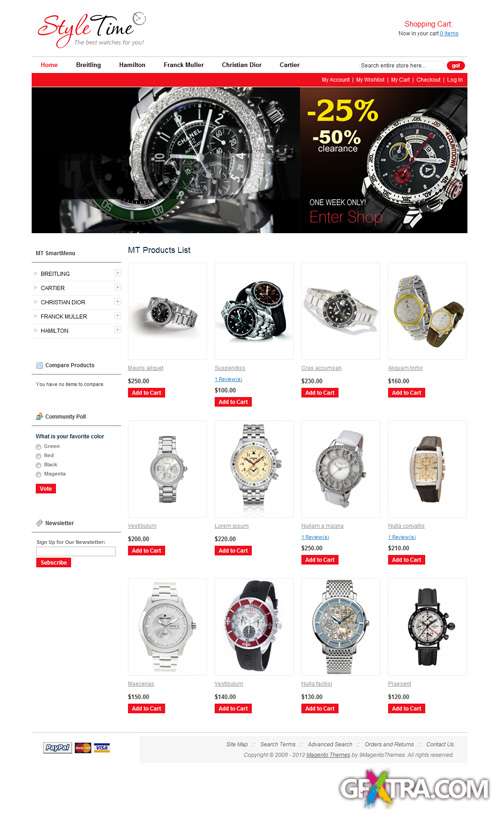 9MagentoThemes - MT Eody - Watches Magento Theme