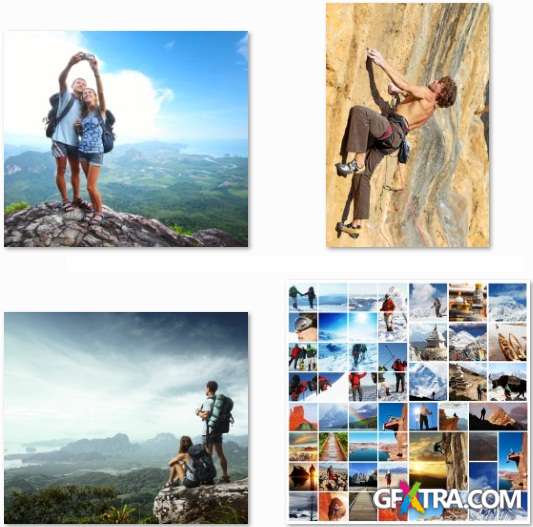 Mountaineering, Rock-climbing, Travel and Tourism - HQ Stock Photo