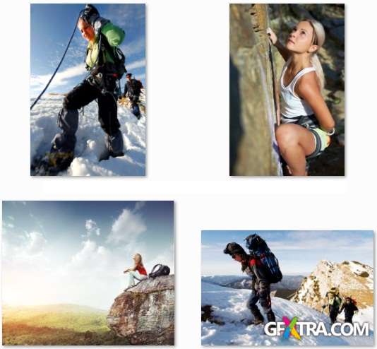 Mountaineering, Rock-climbing, Travel and Tourism - HQ Stock Photo