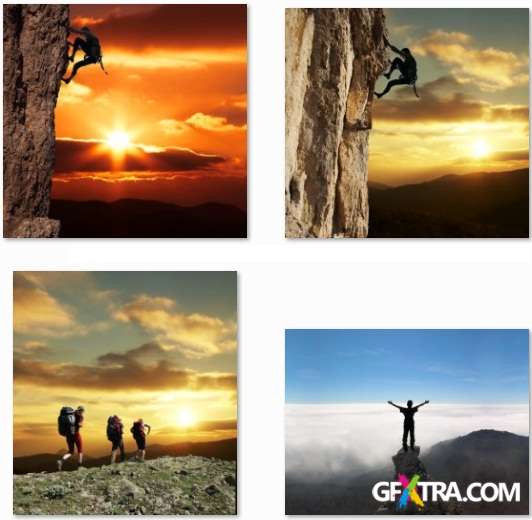 Mountaineering, Rock-climbing, Travel and Tourism - HQ Stock Photo