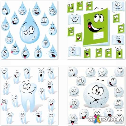 Animated Emotions - 23 EPS Vector Stock