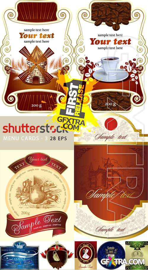 Menu Cards III, 28xEPS Shutterstock