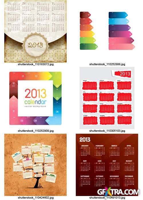 Amazing SS - Calendar Grid 2013, 25xEPS