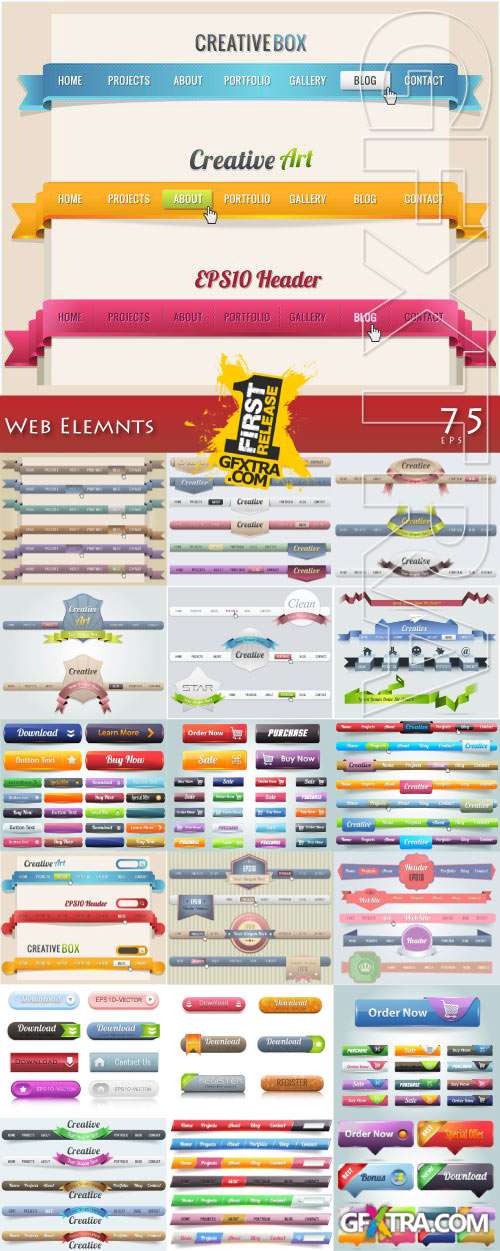 Amazing Web Elements Part I - Shutterstock 75xEPS