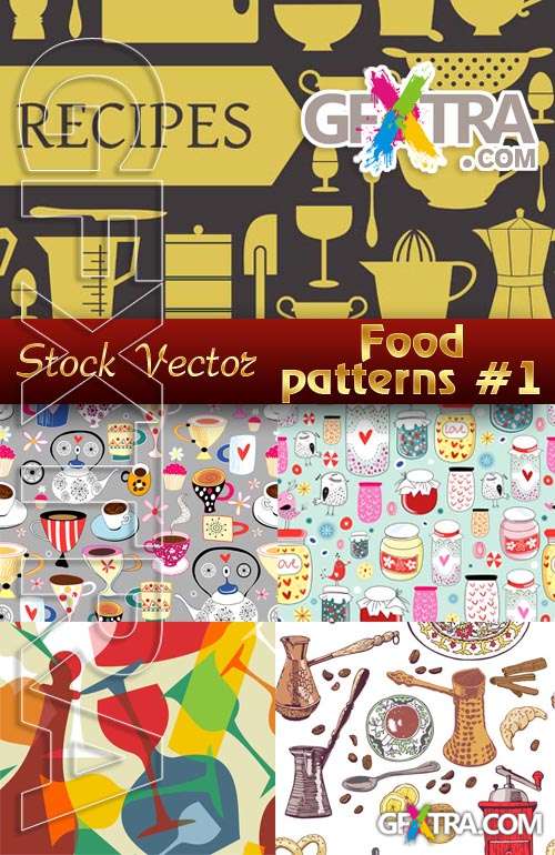 Foods Patterns # 2 - Stock Vector