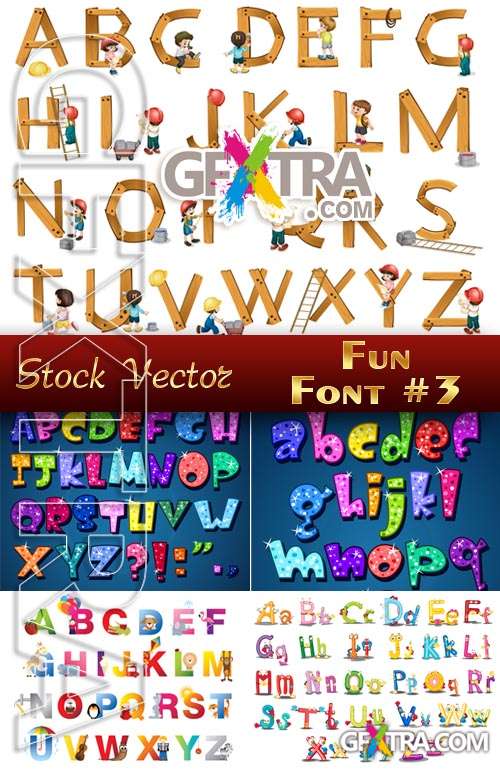 Fun fonts #3 - Stock Vector