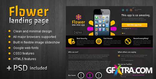 ThemeForest - FlowerApp - Mobile Software Landing Page