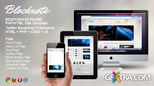 ThemeForest - Blocknote - Responsive Website for Band/Musician