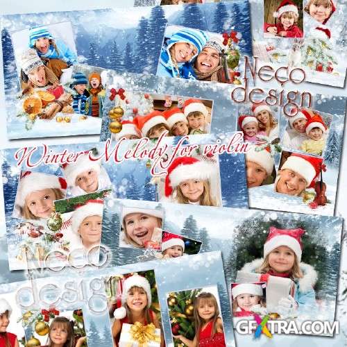 Christmas template photobook - Winter Melody for violin