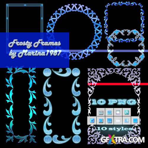 Frosty Frames for photoshop + 10  styles