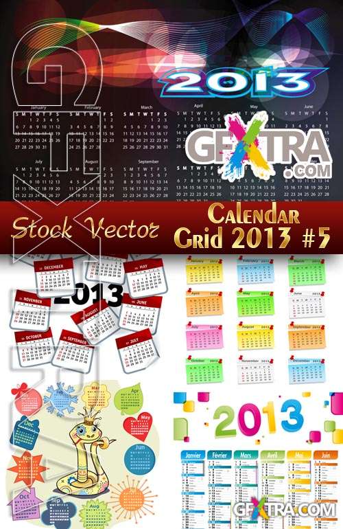 Calendar grid 2013 #5 - Stock Vector