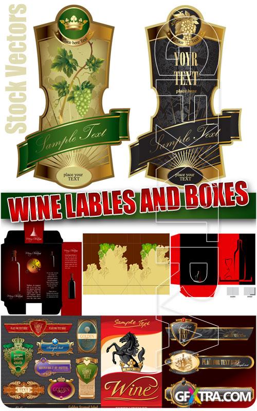 Wine lables and boxes - Stock Vectors