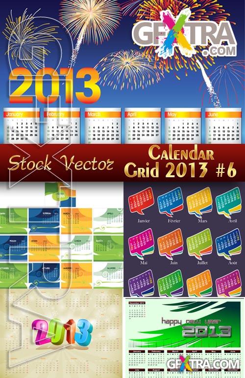 Calendar grid 2013 #6 - Stock Vector