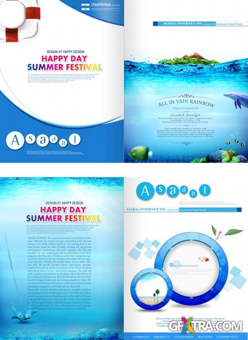 Summer Brochure Cover Template PSD - Asadal Design