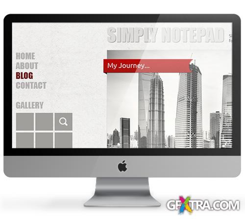 Plik psd - Simply Notepad - Creative PSD Web Template In Gray Colored