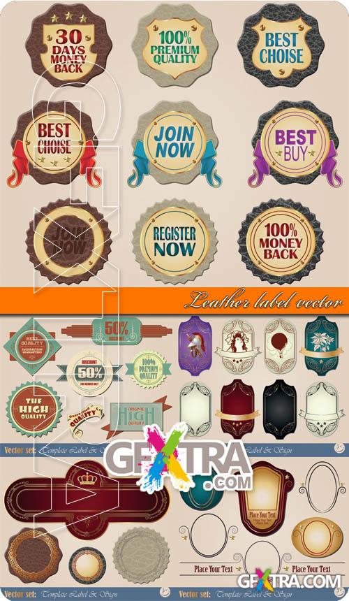 Leather vintage label vector