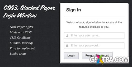 CodeCanyon - CSS3 Stacked Paper Login Window