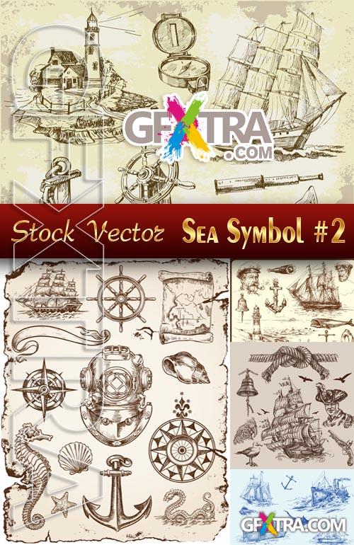 Marine symbols #2 - Stock Vector