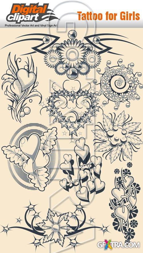 Digital-Clipart: Tattoo for Girls 50xAI