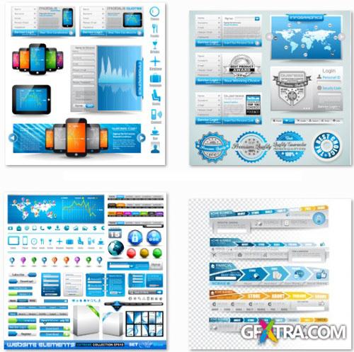 Website Design Elements #3 - 25 EPS Vector Stock