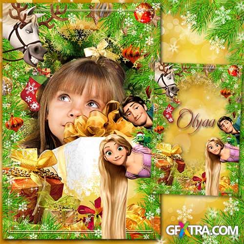 Children's festive frame - New Year's gifts from Rapunzel