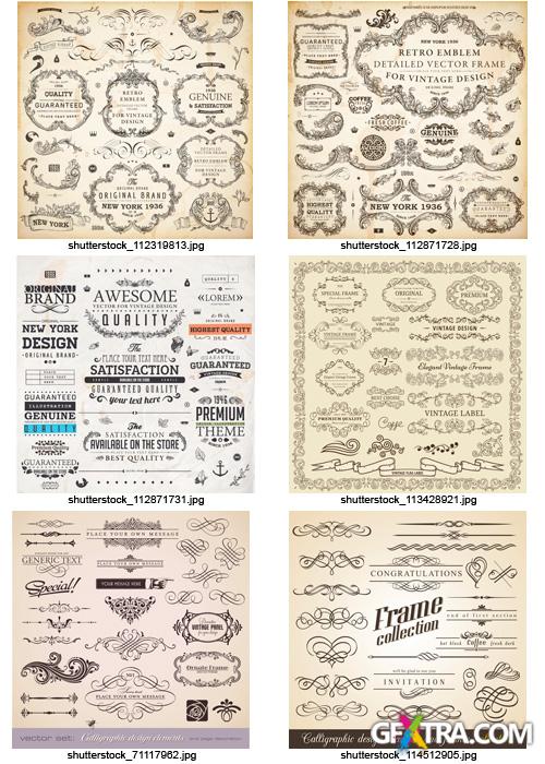 Amazing SS - Floral Ornaments & Vintage Labels 7, 25xEPS