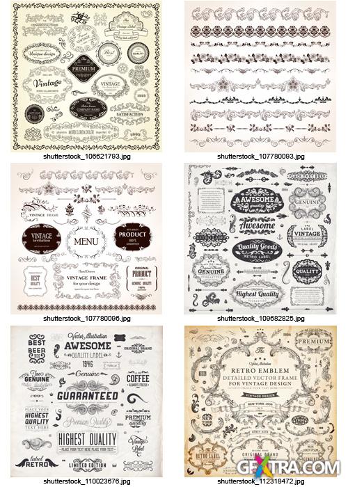 Amazing SS - Floral Ornaments & Vintage Labels 7, 25xEPS