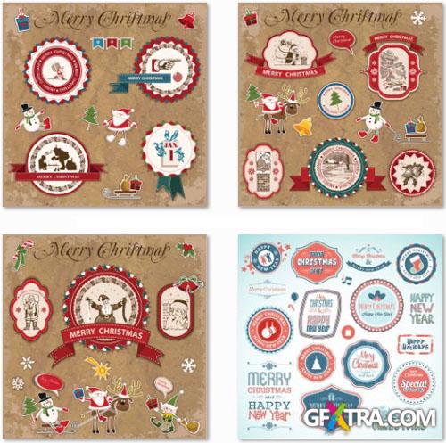 Christmas and Traditional Labels - 25 EPS Vector Stock