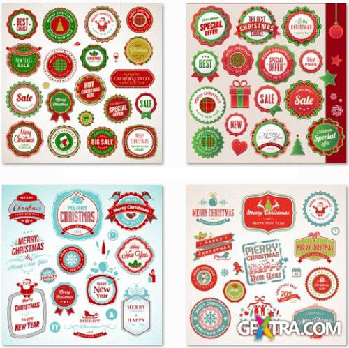 Christmas and Traditional Labels - 25 EPS Vector Stock