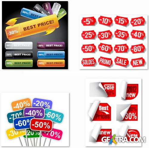 Sales and Discounts - 25 EPS Vector Stock