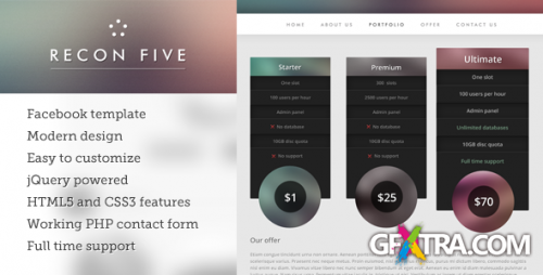 ThemeForest - Recon five - facebook template