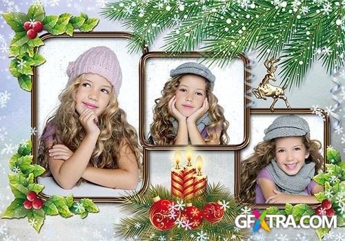 Photo frames for the three cut - Christmas mood