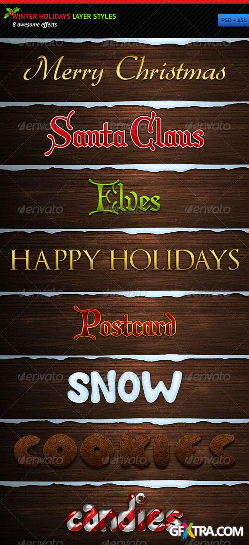 GraphicRiver - Winter Holidays Layer Styles 145595