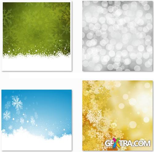 Winter and New Year's Backgrounds - Vector Collection