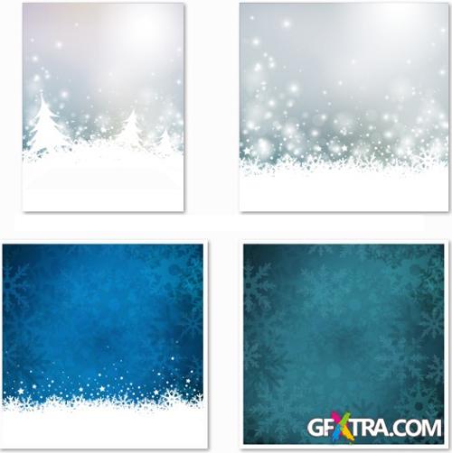 Winter and New Year's Backgrounds - Vector Collection