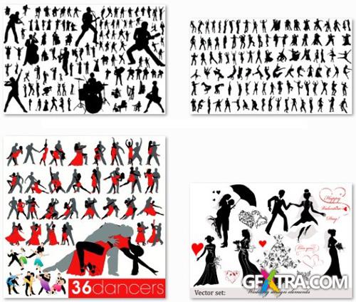 Silhouettes of People - Vector Stock