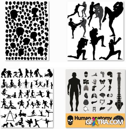 Silhouettes of People - Vector Stock