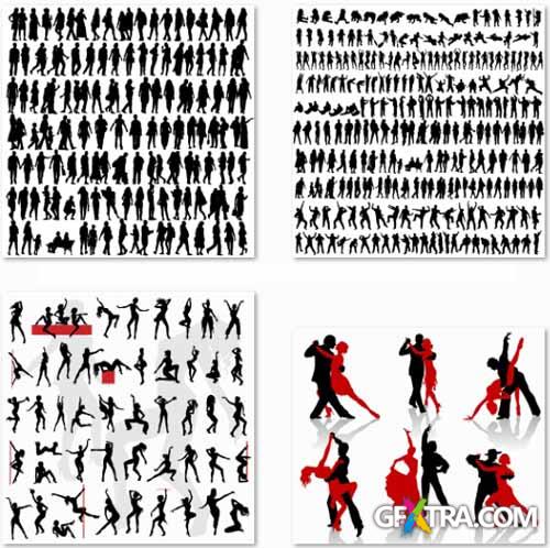 Silhouettes of People - Vector Stock